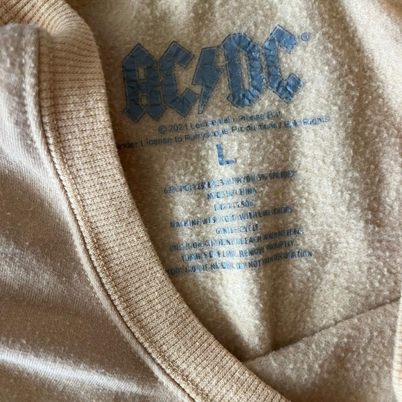 639-AC/DC cream and tan World Tour 1979 #crewneck -large - Picture 4 of 5